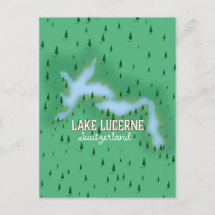 Vierwaldstättersee Schweiz Reiseposter Karte