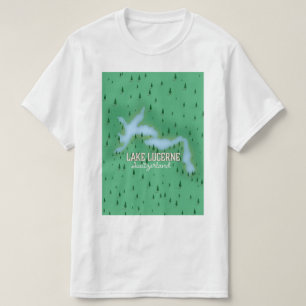 Vierwaldstättersee Schweiz Reiseposter Karte T-Shirt