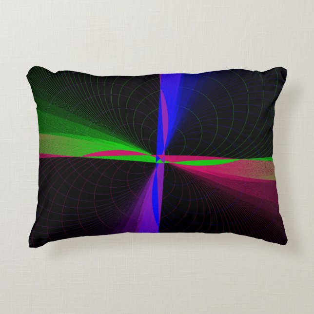 Vierwegegeometrischer Wellenakzent Dekokissen (Vorderseite)
