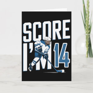 Vierzehn 14 Jahre alte Eishockey für den 14. Gebur Karte