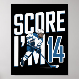 Vierzehn 14 Jahre alte Eishockey für den 14. Gebur Poster