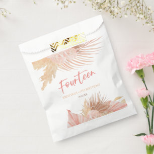 Vierzehn Boho Rosa Blumen 14. Geburtstagsfeier Geschenktütchen