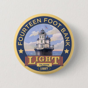 Vierzehn Fuß-Bank-Leuchtturm Button