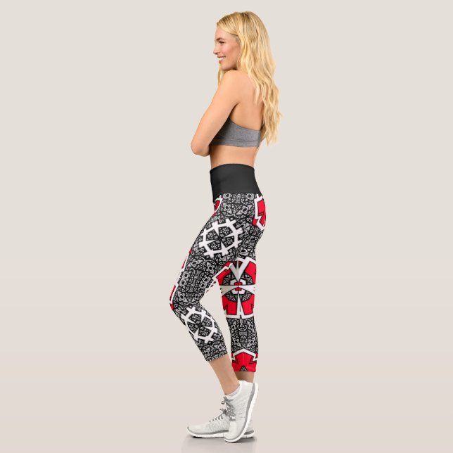 Vierzehn Kaleidoskop Art Capri Leggings (Links)