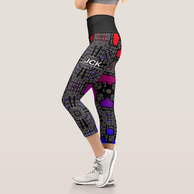 Vierzehn Kaleidoskop Art Capri Leggings (Links)