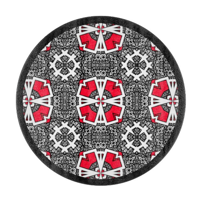 Vierzehn Kaleidoskop Art Schneidebrett (Vorderseite)