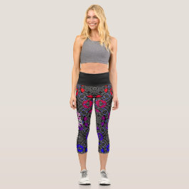 Vierzehn Kaleidoskop-Kunst Capri Leggings