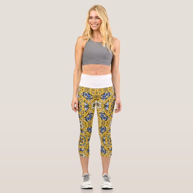 Vierzehn Kaleidoskop-Kunst des elften Band Capri Leggings (Vorderseite)
