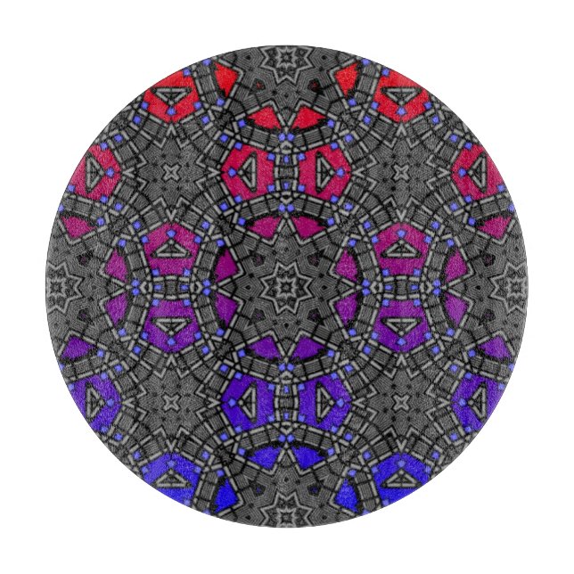 Vierzehn Kaleidoskop-Kunst Schneidebrett (Vorderseite)