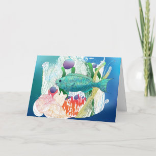 Vierzehn Tage Fisch sagt Hallo. Karte