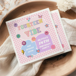 Vierzehn Vibe Preppy Patch 14. Geburtstagsparty Serviette