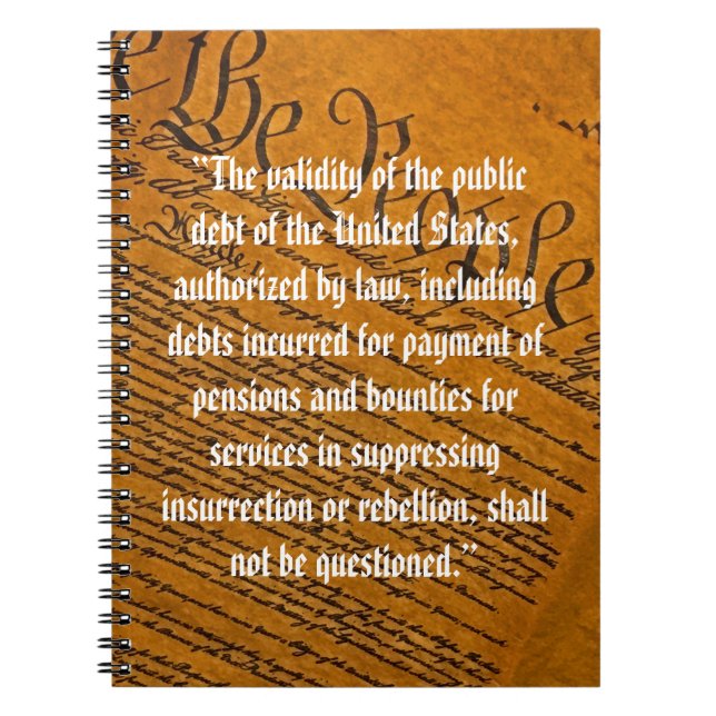 Vierzehnter Änderungsantrag Öffentliche Schulden Notizblock (Vorderseite)