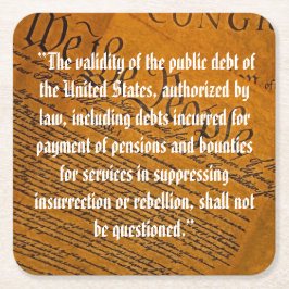 Vierzehnter Änderungsantrag Öffentliche Schulden Rechteckiger Pappuntersetzer