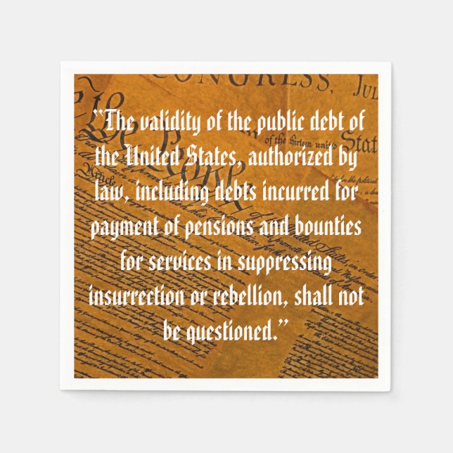 Vierzehnter Änderungsantrag Öffentliche Schulden Serviette (Vorderseite)