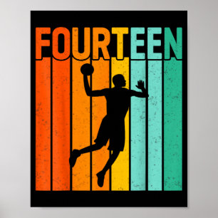 Vierzehnter Geburtstag Basketballspieler 14 Jahre Poster