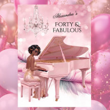 Vierzig Fabelhafte Elegante Geburtstags-Rosa Weiße
