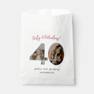 Vierzig & Fantastisch Benutzerdefiniertes Foto 40. Geschenktütchen