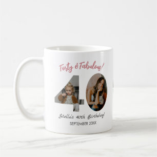 Vierzig & Fantastisch Benutzerdefiniertes Foto 40. Kaffeetasse
