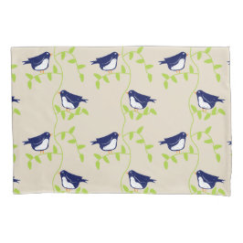 Vierzig - Kissenkoffer für zwei blaue Vögel Kissenbezug