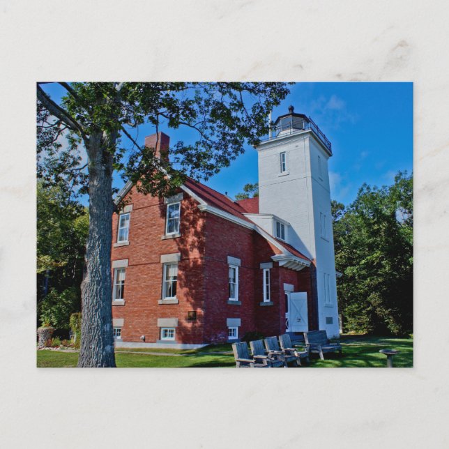 Vierzig-Mile-Point-Leuchtturm Postkarte (Vorderseite)