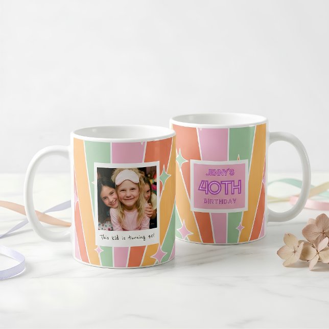 Vierzig Retro 40. Geburtstagsfoto Kaffeetasse (Von Creator hochgeladen)