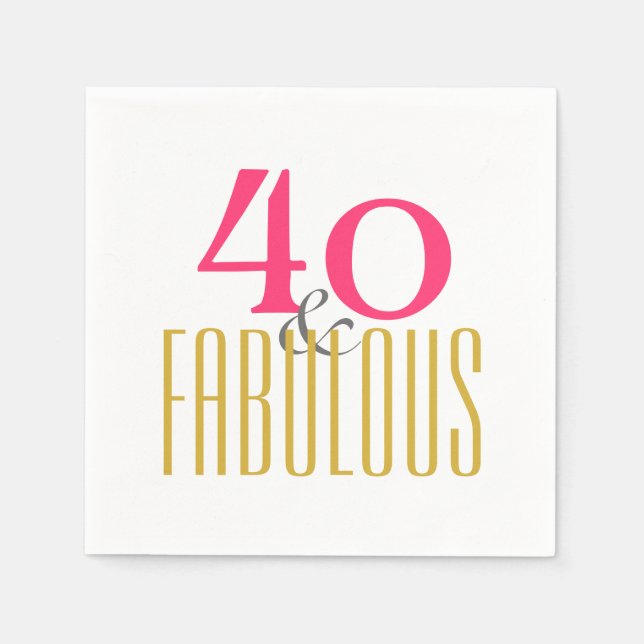 vierzig und fabulous serviette (Vorderseite)