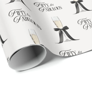 Vierzig und fantastisch Chic Champagner-Schleife 5 Geschenkpapier