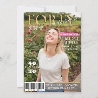 Vierzig und Fantastisch Magazin Stil Einladung