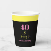 Vierzig und Lieben es 40. Geburtstag Gelb Schwarz