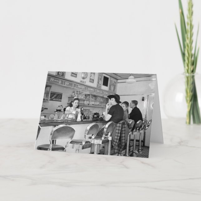 Vierzigerjahre Burger-Gelenk Karte (Vorderseite)