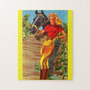Vierzigerjahre Button-oben Gallone und Pferd Puzzle