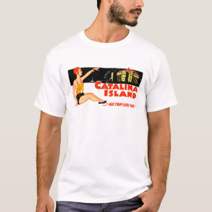 Vierzigerjahre Catalina-Insel-Vintager Entwurf T-Shirt