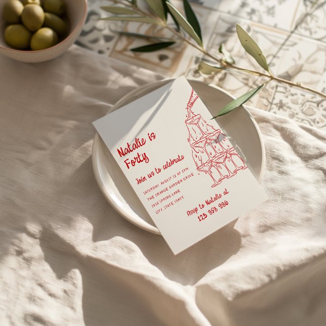 Vierzigjähriger Champagnerturm mit Kunstrasen Einladung (Von Creator hochgeladen)