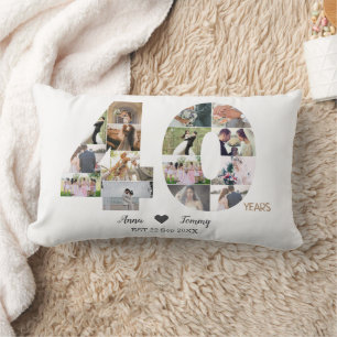 Vierzigjähriges Foto zum Hochzeitstag Lendenkissen