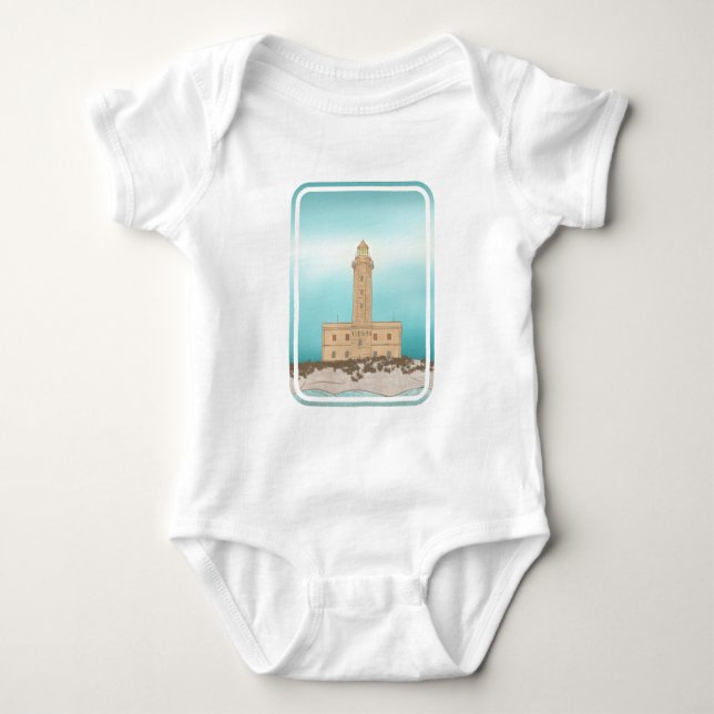 Vieste Lighthouse Italien Baby Strampler (Vorderseite)