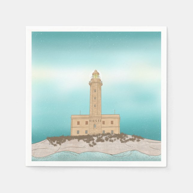 Vieste Lighthouse Italien Serviette (Vorderseite)