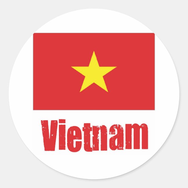 Viet Nam Runder Aufkleber (Vorderseite)