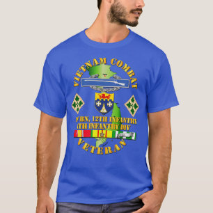 Vietnam Combat Infanterie Veteran 1. Bn 12. Inf T-Shirt