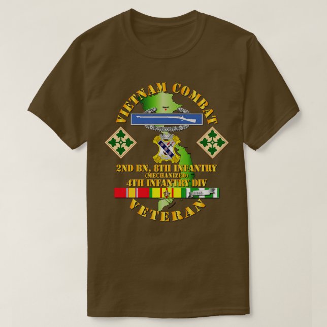 Vietnam Combat Infantry Veteran 2. Bn 8. T-Shirt (Design vorne)
