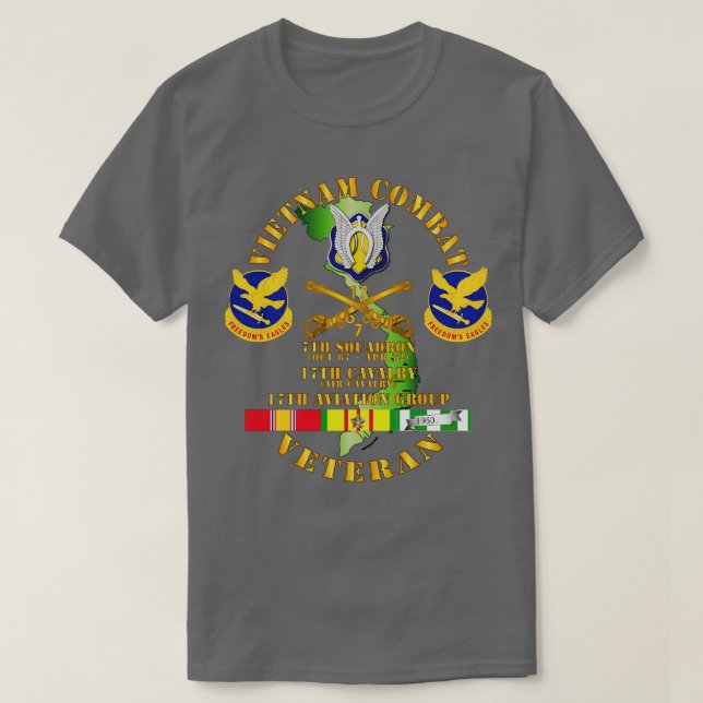 Vietnam Combat Kavallerie Vet w 7th Squadron 17th  T-Shirt (Design vorne)