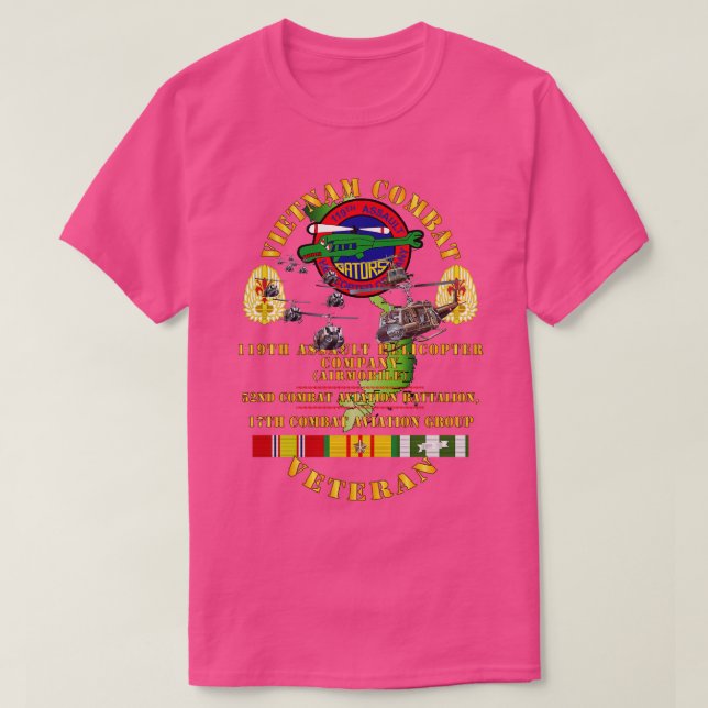 Vietnam Combat Vet 119th AHC 52nd CAB 17th Combat T-Shirt (Design vorne)