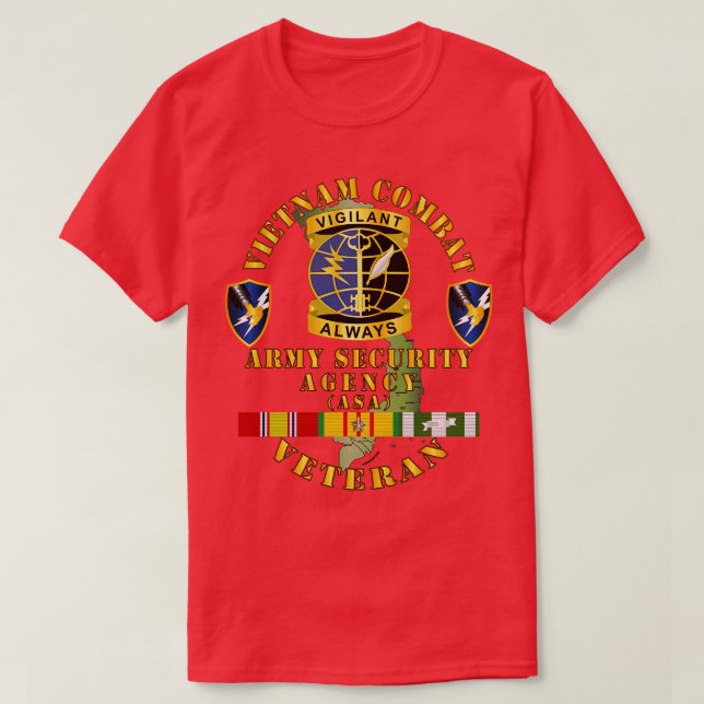 Vietnam Combat Veteran ASA SSI DUI w VN SVC T-Shirt (Design vorne)