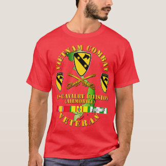 Vietnam Combat Veteran w 1. Cav DUI T-Shirt