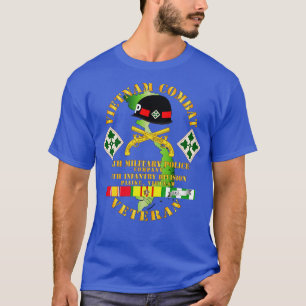 Vietnam Combat Veteran W. 4. Militäropole Co w T-Shirt