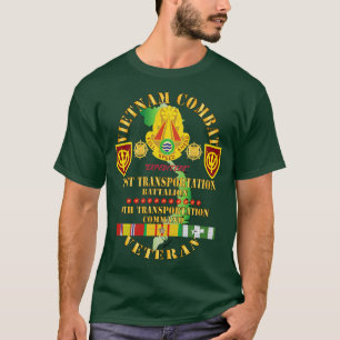 Vietnam Combat Veteran w 71. Transportation Bn 4t T-Shirt