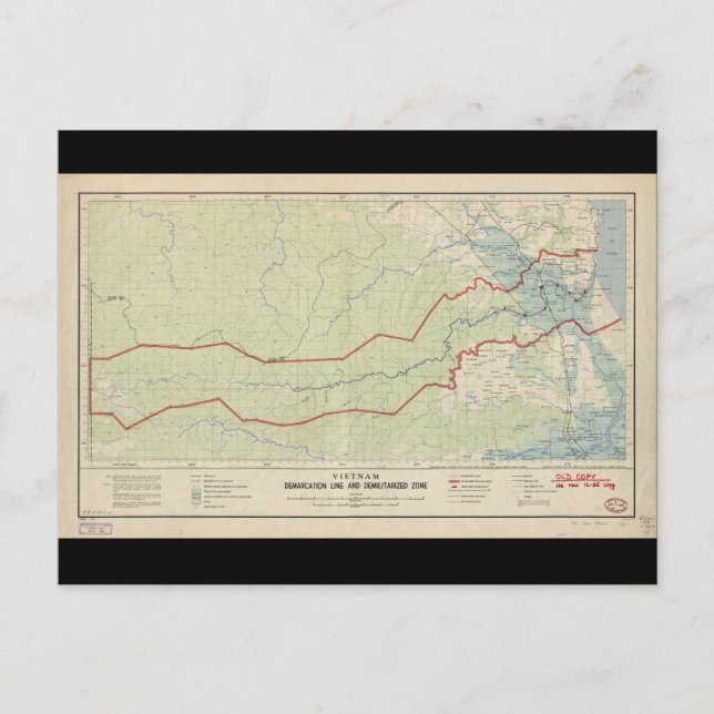 Vietnam Demarcation Line & Demilitarized Zone 1957 Postkarte (Vorderseite)