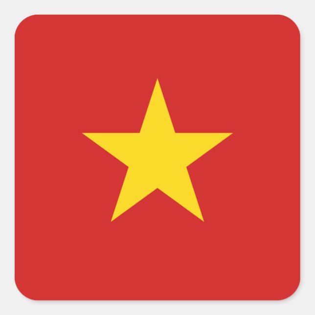 Vietnam-Flag-Aufkleber Quadratischer Aufkleber (Vorderseite)