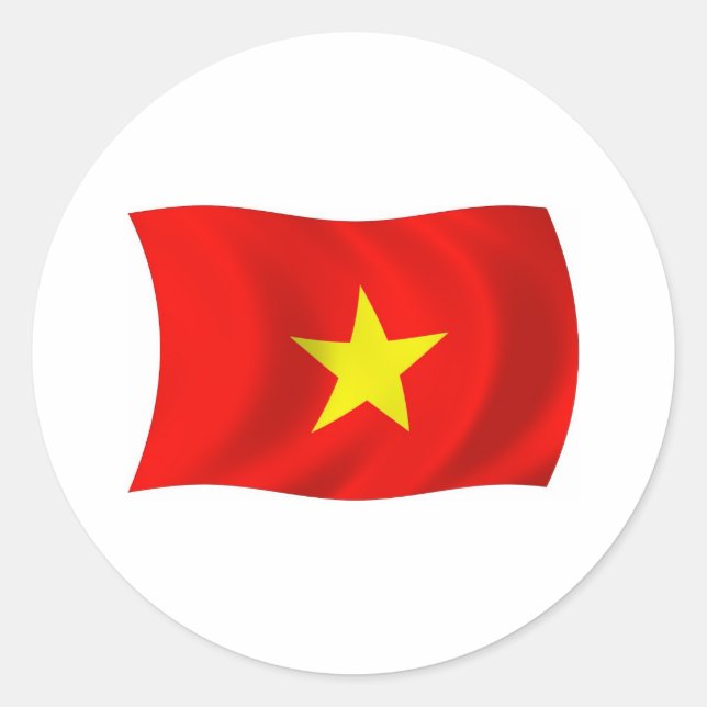 Vietnam-Flag-Aufkleber Runder Aufkleber (Vorderseite)