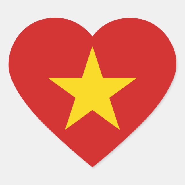 Vietnam Flag Heftsticker Herz-Aufkleber (Vorderseite)