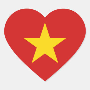 Vietnam Flag Heftsticker Herz-Aufkleber